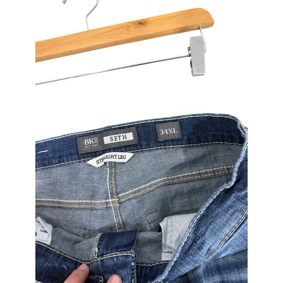 BKE Seth Straight Leg Jeans Medium Wash Loose Fit Men’s Size 34XL - Picture 4 of 8